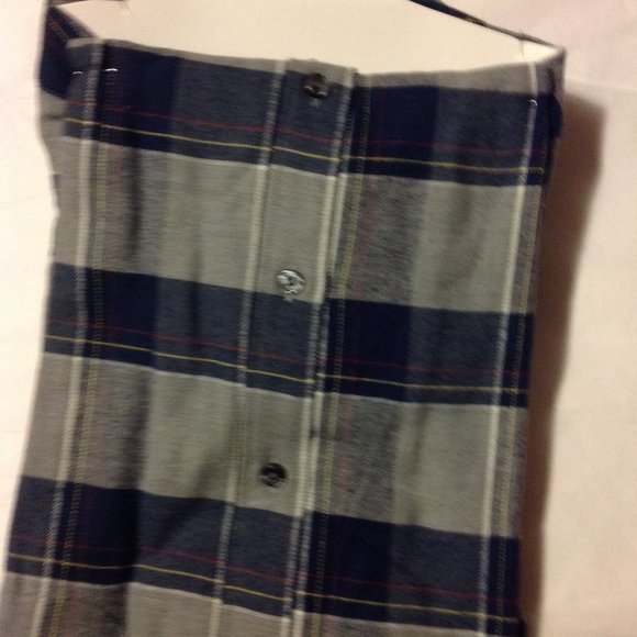 Club Room Men's 100% Cotton Flannel Button Down Large Navy/Gray Shirt - … - Picture 2 of 2